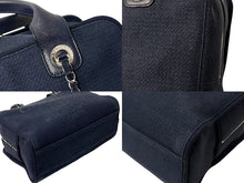 Load image into Gallery viewer, CHANEL シャネル ハンドバッグ 2Wayバッグ ドーヴィルライン ネイビー A92750 ランダム番号 コットンキャンバス 美品 中古 60378