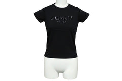 極美品 BALMAIN バルマン 半袖Ｔシャツ トップス ブラック サイズ6A スパンコール コットン 6M8071 MA030 中古 60389