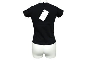 極美品 BALMAIN バルマン 半袖Ｔシャツ トップス ブラック サイズ6A スパンコール コットン 6M8071 MA030 中古 60389