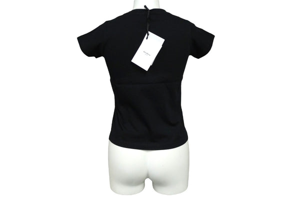 極美品 BALMAIN バルマン 半袖Ｔシャツ トップス ブラック サイズ6A スパンコール コットン 6M8071 MA030 中古 60389