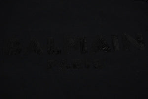 極美品 BALMAIN バルマン 半袖Ｔシャツ トップス ブラック サイズ6A スパンコール コットン 6M8071 MA030 中古 60389