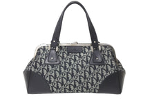 Load image into Gallery viewer, 極美品 Christian Dior クリスチャンディオール トロッター ハンドバッグ ブラック ロゴ 鞄 キャンバス レザー 手持ち 中古 60399