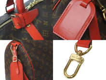 画像をギャラリービューアに読み込む, 極美品 LOUIS VUITTON ルイヴィトン ボストンバッグ キーポール バンドリエール 50 モノグラム ブラウン レッド M44740 中古 60401