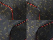 画像をギャラリービューアに読み込む, 極美品 LOUIS VUITTON ルイヴィトン ボストンバッグ キーポール バンドリエール 50 モノグラム ブラウン レッド M44740 中古 60401