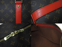 画像をギャラリービューアに読み込む, 極美品 LOUIS VUITTON ルイヴィトン ボストンバッグ キーポール バンドリエール 50 モノグラム ブラウン レッド M44740 中古 60401
