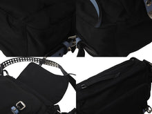 Load image into Gallery viewer, PRADA プラダ ナイロン スタッズ ショルダーバッグ ブラック トライアングルロゴ シルバー金具 レザー 1BD118 美品 中古 60418