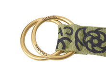 画像をギャラリービューアに読み込む, 極美品 CHANEL シャネル ベルト リングベルト グラフィティ B15S コットンキャンバス カーキ ゴールド金具 中古 60458