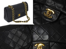 画像をギャラリービューアに読み込む, CHANEL シャネル チェーンショルダーバッグ マトラッセ23 Wフラップ 1番台 ラムスキン ブラック ゴールド金具 美品 中古 60479
