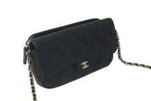 Load image into Gallery viewer, 極美品 CHANEL シャネル ココマーク ウォレットチェーン ショルダーバッグ 31番台 キャビアスキン ブラック 中古 60483