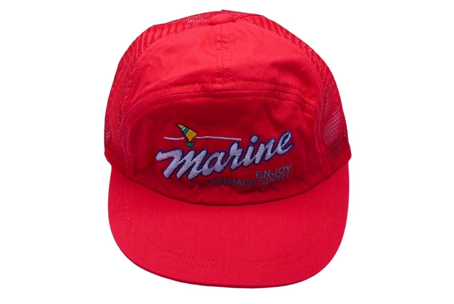 marine ENJOY SUMMER SPORT メッシュ キャップ レッド 帽子 刺繍 赤 ...