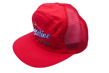 画像をギャラリービューアに読み込む, marine ENJOY SUMMER SPORT メッシュ キャップ レッド 帽子 刺繍 赤 小物 ナイロン サイズ54 美品 中古 60524