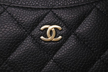 画像をギャラリービューアに読み込む, 極美品 CHANEL シャネル カードケース 22番台 ココマーク ブラック キャビアスキン ゴールド金具 中古 60548