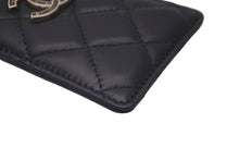 Load image into Gallery viewer, 極美品 CHANEL シャネル カードケース マトラッセ チェーンストラップ ラムスキン A01745 ブラック ゴールド金具 中古 60551