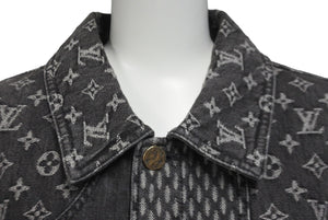 LOUIS VUITTON ルイヴィトン ジャイアントダミエウェーブスモノグラムデニムジャケット NIGO 46 HJA11WUZC A435 美品 中古 60603