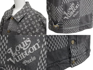 LOUIS VUITTON ルイヴィトン ジャイアントダミエウェーブスモノグラムデニムジャケット NIGO 46 HJA11WUZC A435 美品 中古 60603