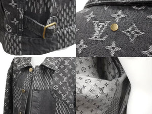 LOUIS VUITTON ルイヴィトン ジャイアントダミエウェーブスモノグラムデニムジャケット NIGO 46 HJA11WUZC A435 美品 中古 60603