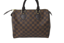 画像をギャラリービューアに読み込む, 極美品 LOUIS VUITTON ルイヴィトン ハンドバッグ スピーディ25 ダミエキャンバス ブラウン N41532 中古 60607