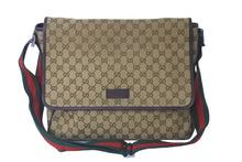 Load image into Gallery viewer, GUCCI グッチ ウェブストラップメッセンジャー ショルダーバッグ 233052 GGキャンバス シェリーライン ブラウン 中古 60623