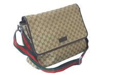 Load image into Gallery viewer, GUCCI グッチ ウェブストラップメッセンジャー ショルダーバッグ 233052 GGキャンバス シェリーライン ブラウン 中古 60623