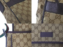 Load image into Gallery viewer, GUCCI グッチ ウェブストラップメッセンジャー ショルダーバッグ 233052 GGキャンバス シェリーライン ブラウン 中古 60623