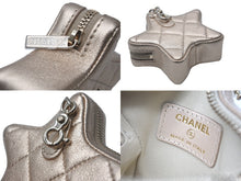画像をギャラリービューアに読み込む, 新品同様品 CHANEL シャネル スターコインケース マトラッセ ラムスキン ココマーク 星型 バッグチャーム ゴールド 中古 60627