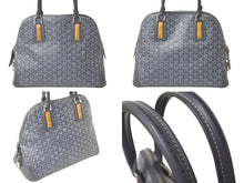 画像をギャラリービューアに読み込む, GOYARD ゴヤール ハンドバッグ サックヴァンドームMM ヘリンボーン柄 M206926 PVC レザー グレー 美品 中古 60645