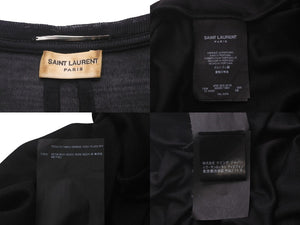 SAINT LAURENT PARIS サンローランパリ 半袖Ｔシャツ 首元デコレーション シルク サイズXS ブラック 330955 良品 中古 60702