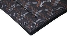 画像をギャラリービューアに読み込む, 新品同様品 GOYARD ゴヤール 二つ折りカードケース ヴィクトワール ヘリンボーン柄 ブラック ブラウン 中古 60768