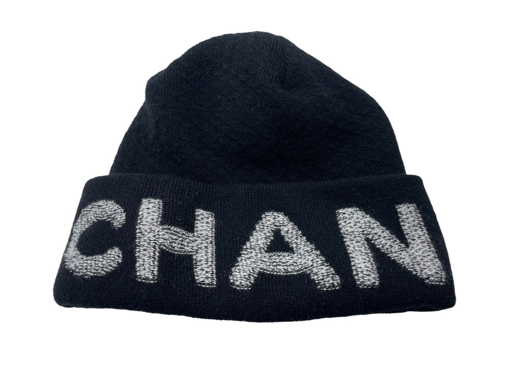 CHANEL Knit Cap Knit Cap Coco Mark 21AW Wool Cashmere Black 21AW Good Condition Used 60781