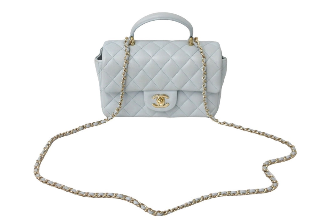 CHANEL シャネル ショルダーバッグ マトラッセ トップハンドル ミニフラップバッグ AS2431 ゴールド金具 美品 中古 60805 –  Casanova Vintage