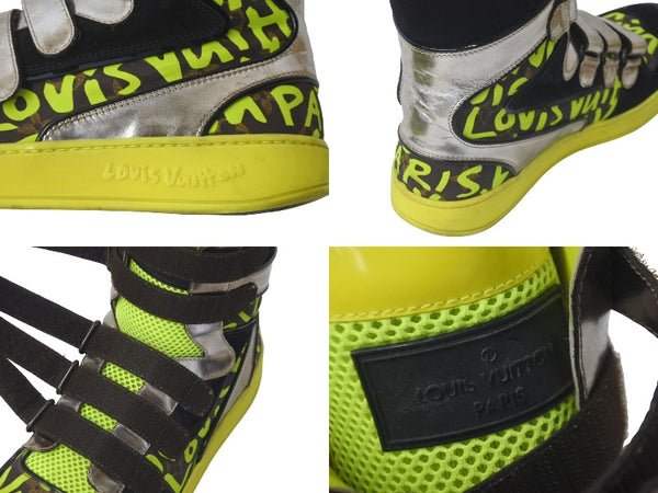 LOUIS VUITTON Stephen Sprouse Monogram Graffiti Velcro Sneakers Size 91/2 Good Used 60853