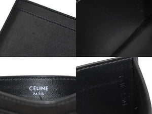 CELINE セリーヌ カードケース カードホルダー ロゴ 10B703DMF38SI レザー ブラック 美品 中古 60868