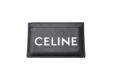 CELINE セリーヌ カードケース カードホルダー ロゴ 10B703DMF38SI レザー ブラック 美品 中古 60868