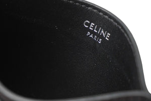 CELINE セリーヌ カードケース カードホルダー ロゴ 10B703DMF38SI レザー ブラック 美品 中古 60868