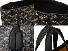 画像をギャラリービューアに読み込む, GOYARD ゴヤール トートバッグ サックヴォルテール ブラック ブラウン PVCコーティングキャンバス レザー 美品 中古 60947