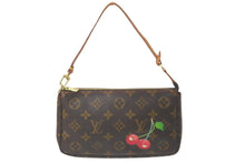 Load image into Gallery viewer, LOUIS VUITTON ルイヴィトン ポシェット アクセソワール ブラウン モノグラム チェリー 村上隆 M95008 美品 中古 60950