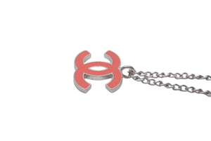 CHANEL Necklace Choker Coco Mark 04 P Made in France Orange Silver Good Condition Used 61020