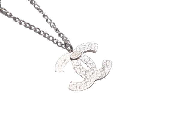 CHANEL Necklace Choker Coco Mark 04 P Made in France Orange Silver Good Condition Used 61020