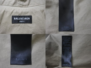 BALENCIAGA バレンシアガ ドリルフーデッド パーカーシャツ 21AW サイズXXS ベージュ コットン 671659 美品 中古 61049