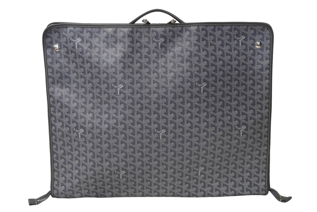 GOYARD ゴヤール トランク カラベル50 折りたたみ可能 ヘリンボーン柄 オーダーカラー グレー シルバー金具 美品 中古 61143