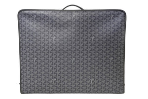 GOYARD ゴヤール トランク カラベル50 折りたたみ可能 ヘリンボーン柄 オーダーカラー グレー シルバー金具 美品 中古 61143