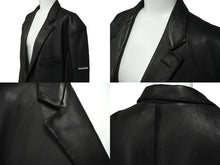 Load image into Gallery viewer, BALENCIAGA バレンシアガ 22AW レザーテーラードジャケット サイズ42 羊革 ブラック 袖ロゴ 721866 美品 中古 61151