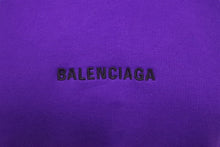 画像をギャラリービューアに読み込む, BALENCIAGA バレンシアガ オーバーサイズ パーカー 22AW ロゴ刺繍 パープル コットン サイズM 578135TNVH1 美品 中古 61163