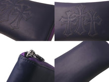 画像をギャラリービューアに読み込む, CHROME HEARTS クロムハーツ RECFZIP 3セメタリークロスパッチ ラウンドジップ 長財布 ノベルティレザー パープル 美品 中古 61178
