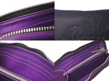 画像をギャラリービューアに読み込む, CHROME HEARTS クロムハーツ RECFZIP 3セメタリークロスパッチ ラウンドジップ 長財布 ノベルティレザー パープル 美品 中古 61178
