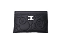 Load image into Gallery viewer, 新品同様 CHANEL シャネル カメリア カードケース ココマーク 16番台 ブラック ラムスキン 中古 61194