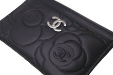 Load image into Gallery viewer, 新品同様 CHANEL シャネル カメリア カードケース ココマーク 16番台 ブラック ラムスキン 中古 61194