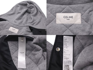 極美品 CELINE セリーヌ フード付き オーバーサイズ テディジャケット サイズ48 ブラック ナイロン 2W15A227R 中古 61216