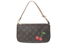 Load image into Gallery viewer, LOUIS VUITTON ルイヴィトン ポシェット アクセソワール ブラウン モノグラム チェリー 村上隆 M95008 美品 中古 61224