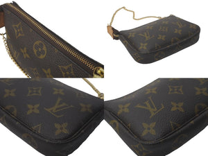 LOUIS VUITTON ルイヴィトン ミニポシェット アクセソワール アクセサリーポーチ M58009 モノグラム ブラウン 美品 中古 61236